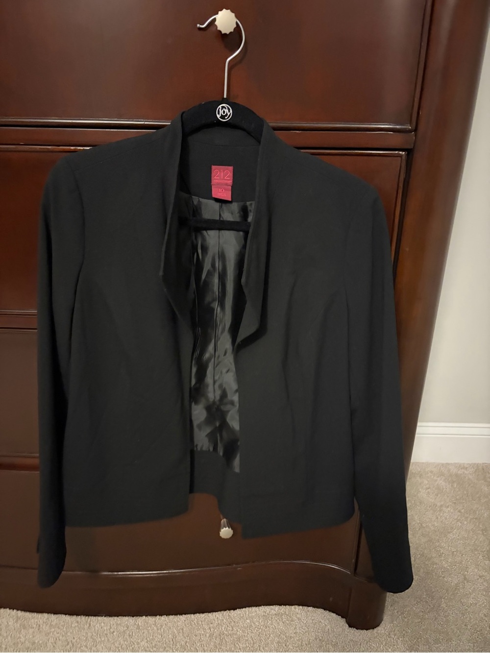 212 Collection Black Open-Front Cropped Blazer